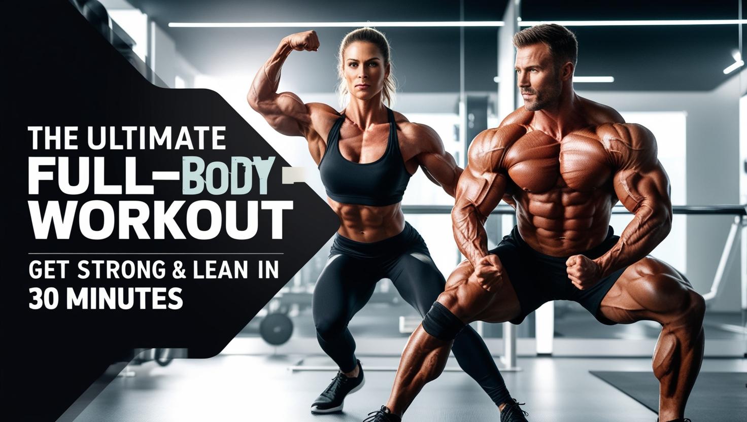A fit muscular man and woman doing an intense full body workout