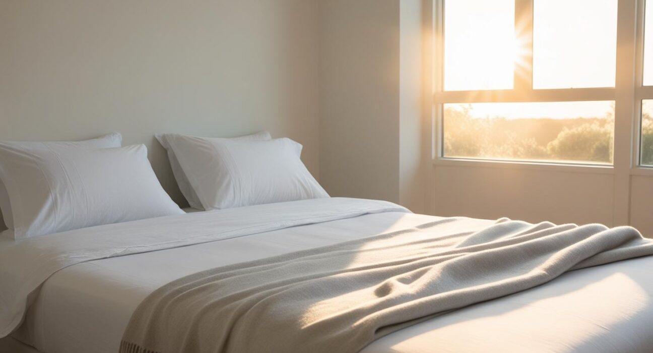 A peaceful early morning bedroom