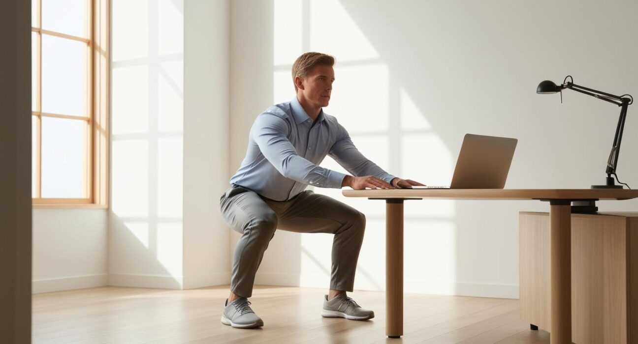 Fitness focused office setup