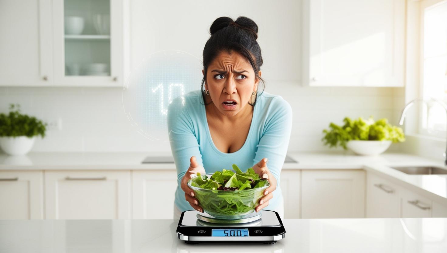 Frustrated person standing on a scale