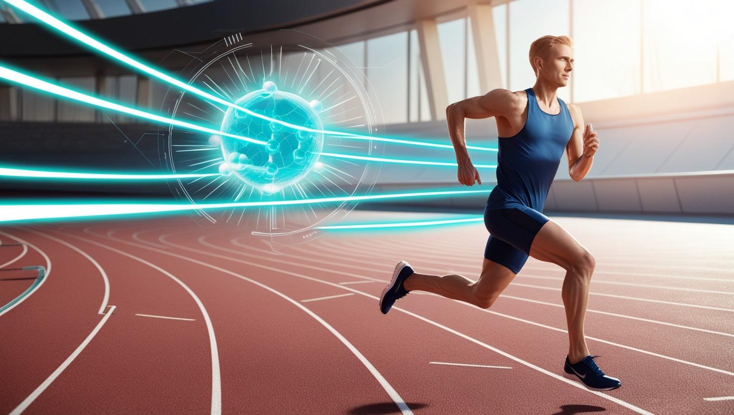 athlete mid run on a modern track