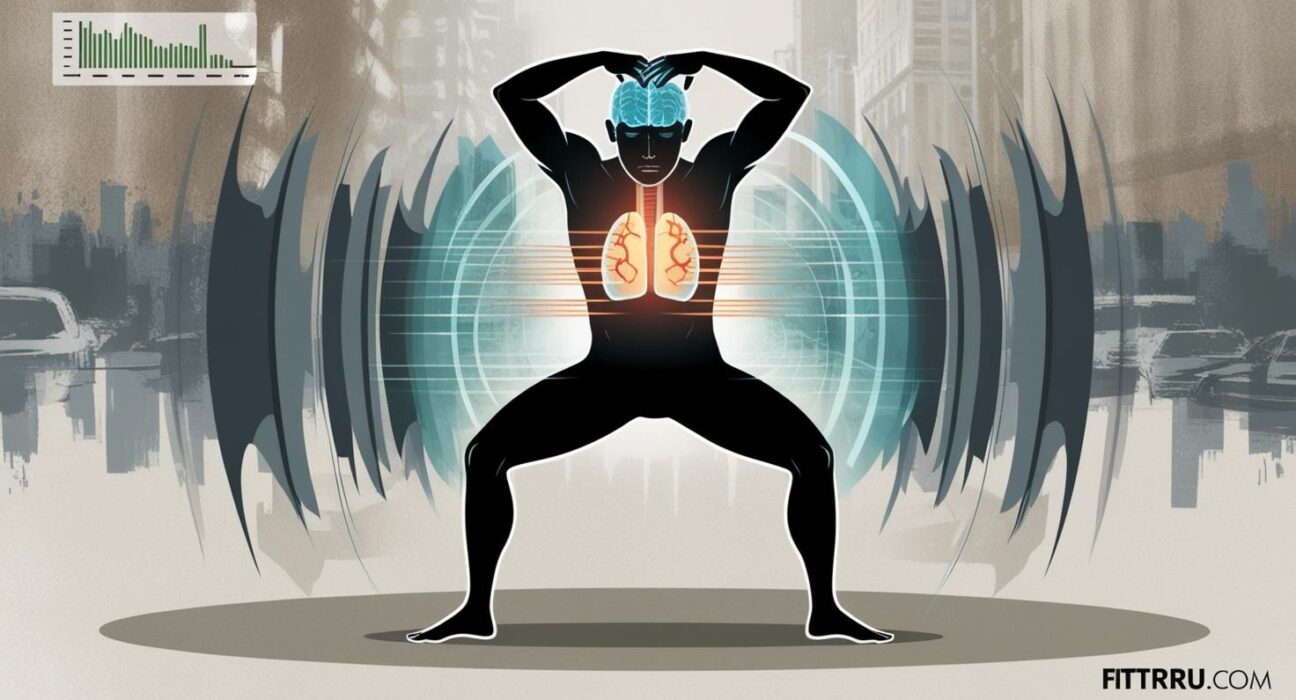city noise showing visible heart and brain stress lines