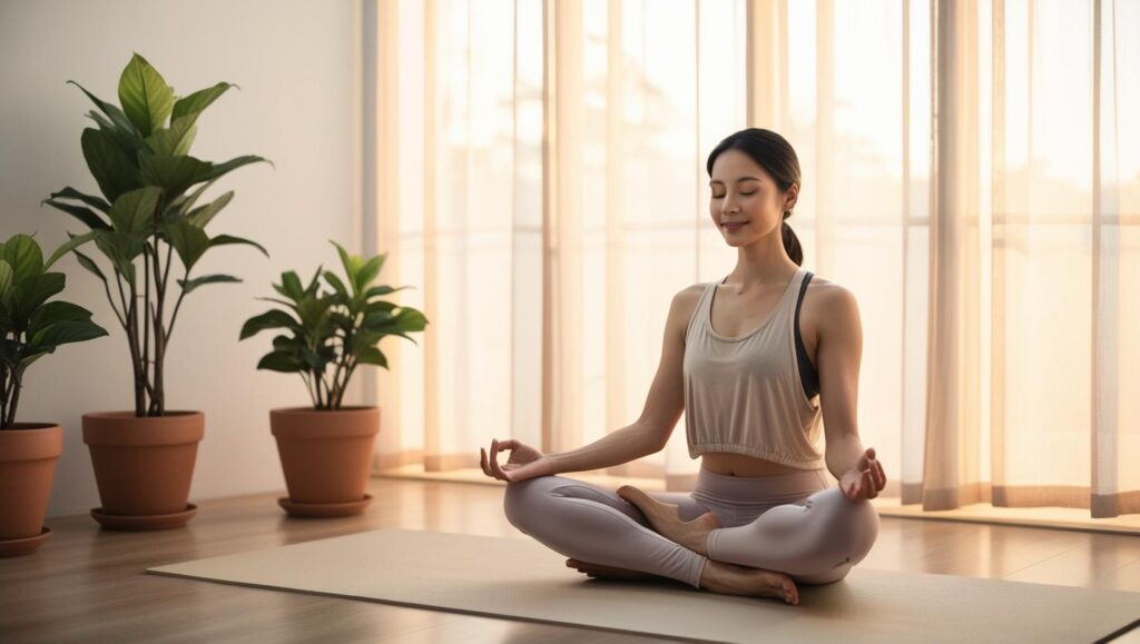 early morning yoga