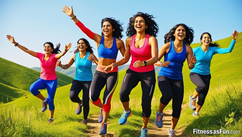 friends outdoors on a hike laughing and enjoying movement together in nature