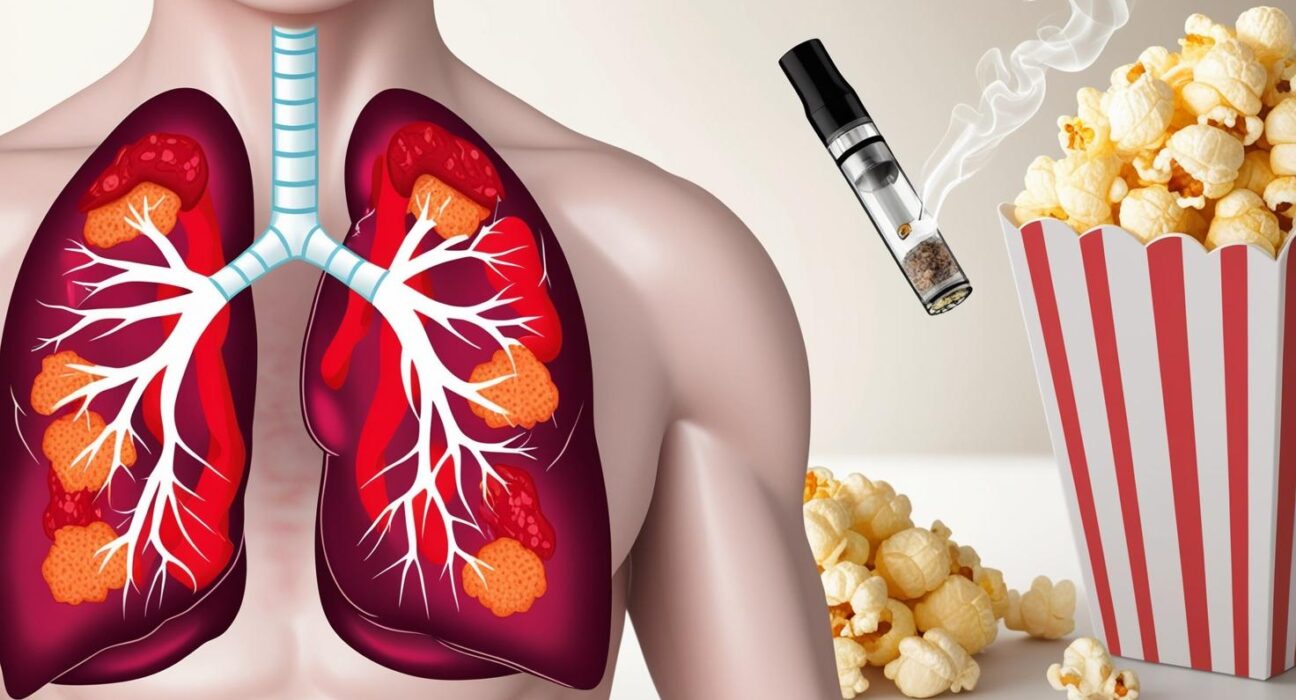 human lungs showing inflammation and damage