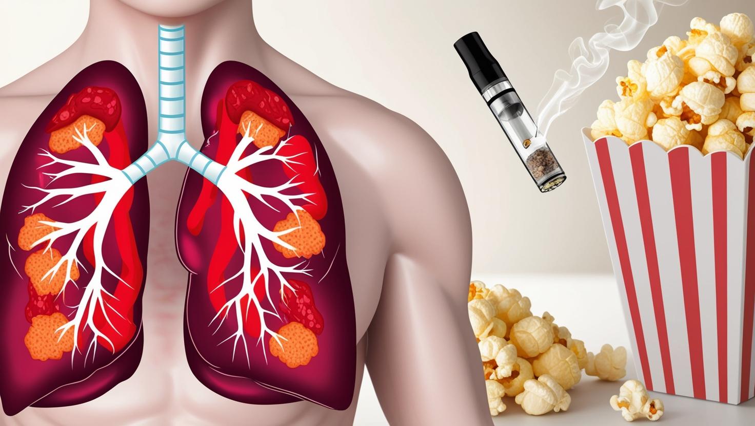 human lungs showing inflammation and damage