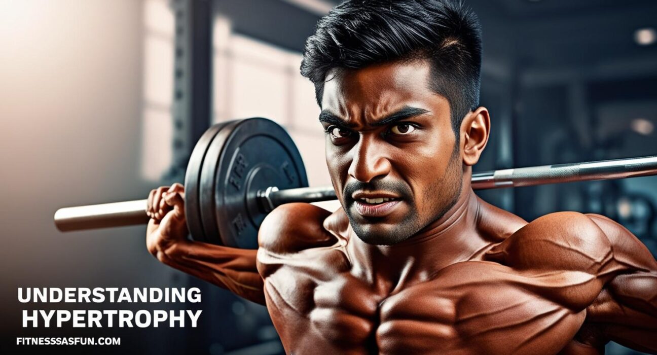 person lifting a heavy barbell close up on flexed muscles intense focus