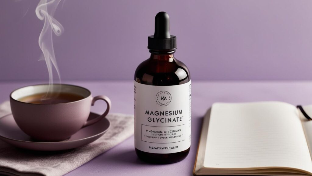 Magnesium glycinate supplement bottle