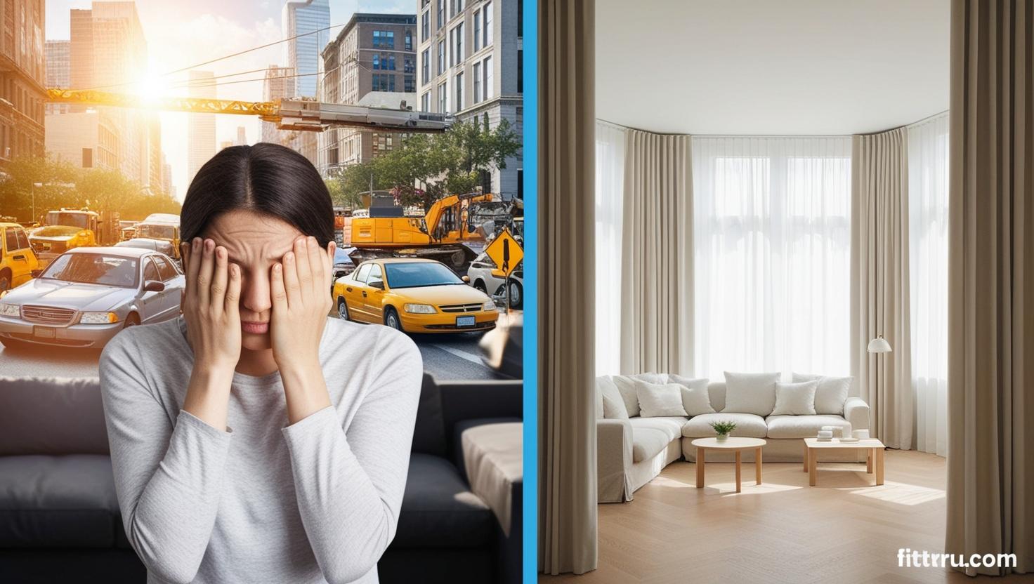 traffic honking construction — floods into a home