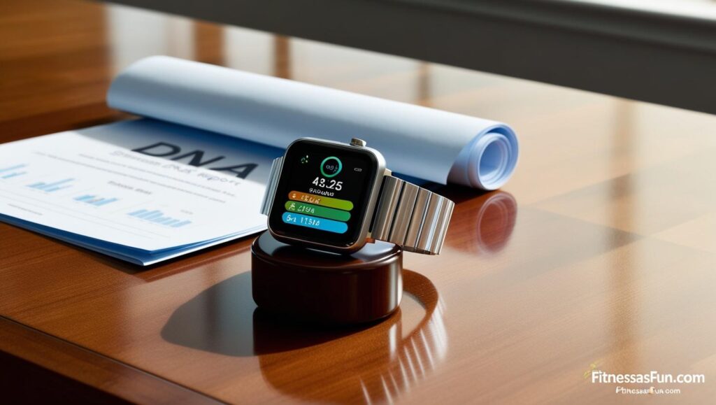 DNA report on a desk—tools for personalized fitness optimization