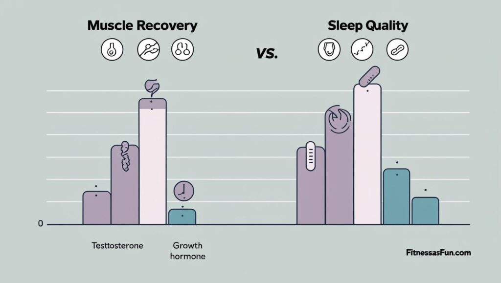 Side by side of muscle recovery vs sleep quality graph