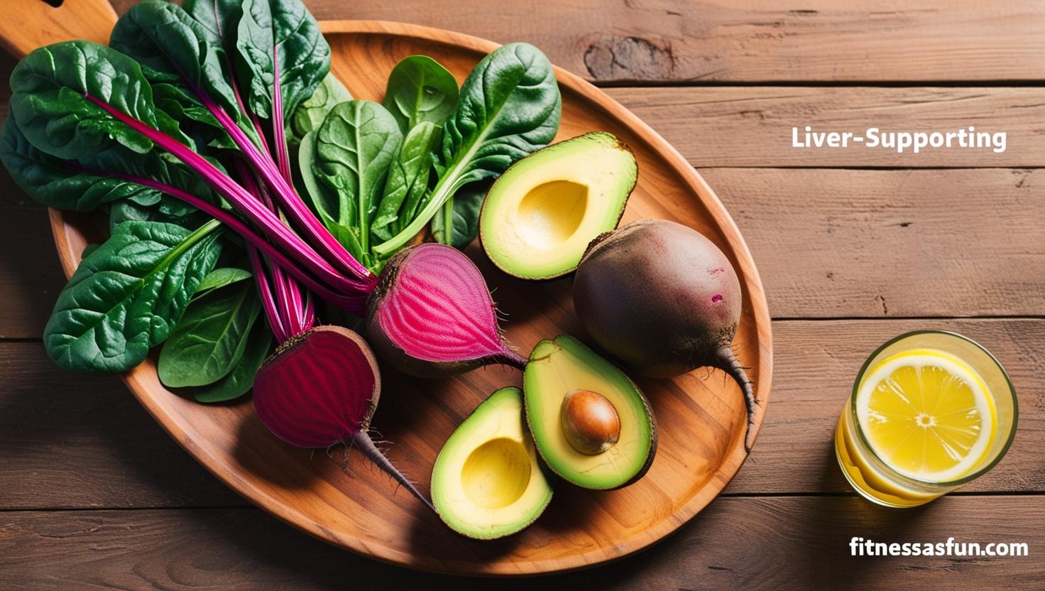 liver supporting foods (leafy greens beets avocado lemon water)