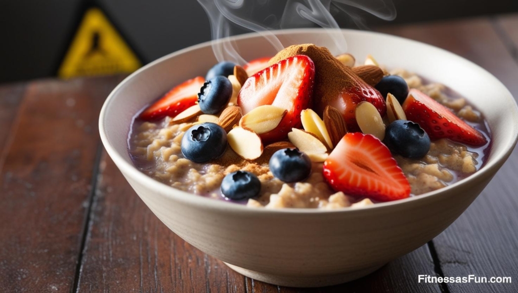 oatmeal with healthy toppings like fruits and nuts