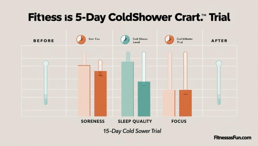 soreness sleep and focus levels before and after the 15 day cold shower trial