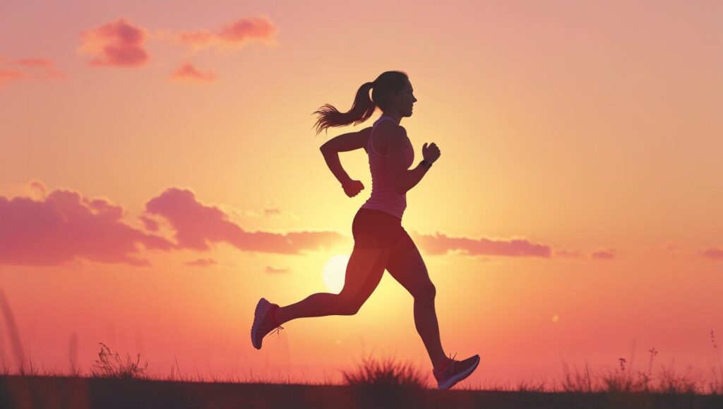 Inspirational image of a sunrise jogger